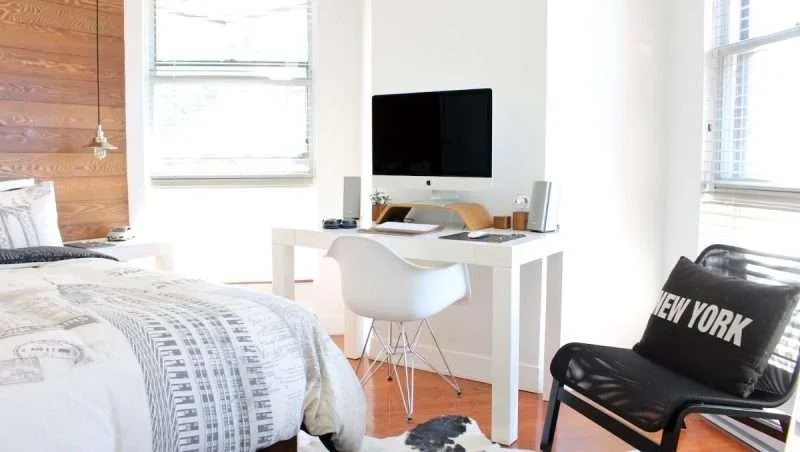 home office in bedroom
